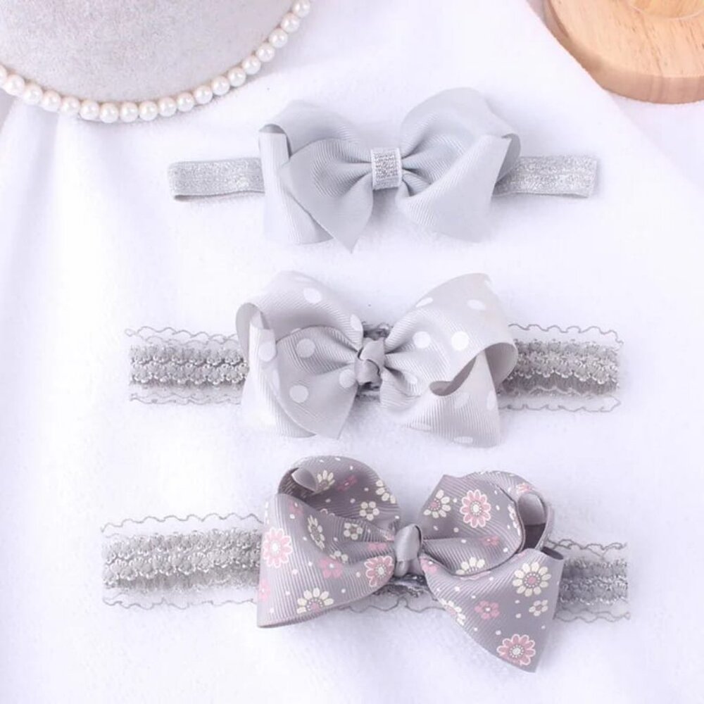 NEW - 3Pcs Set - Flower/Bows Baby Girl Headband - Big Flower headbands